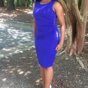 Blue Fitted Cocktail Dress